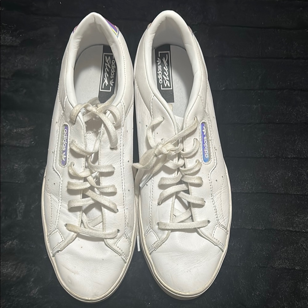 Adidas White and Purple Sneakers